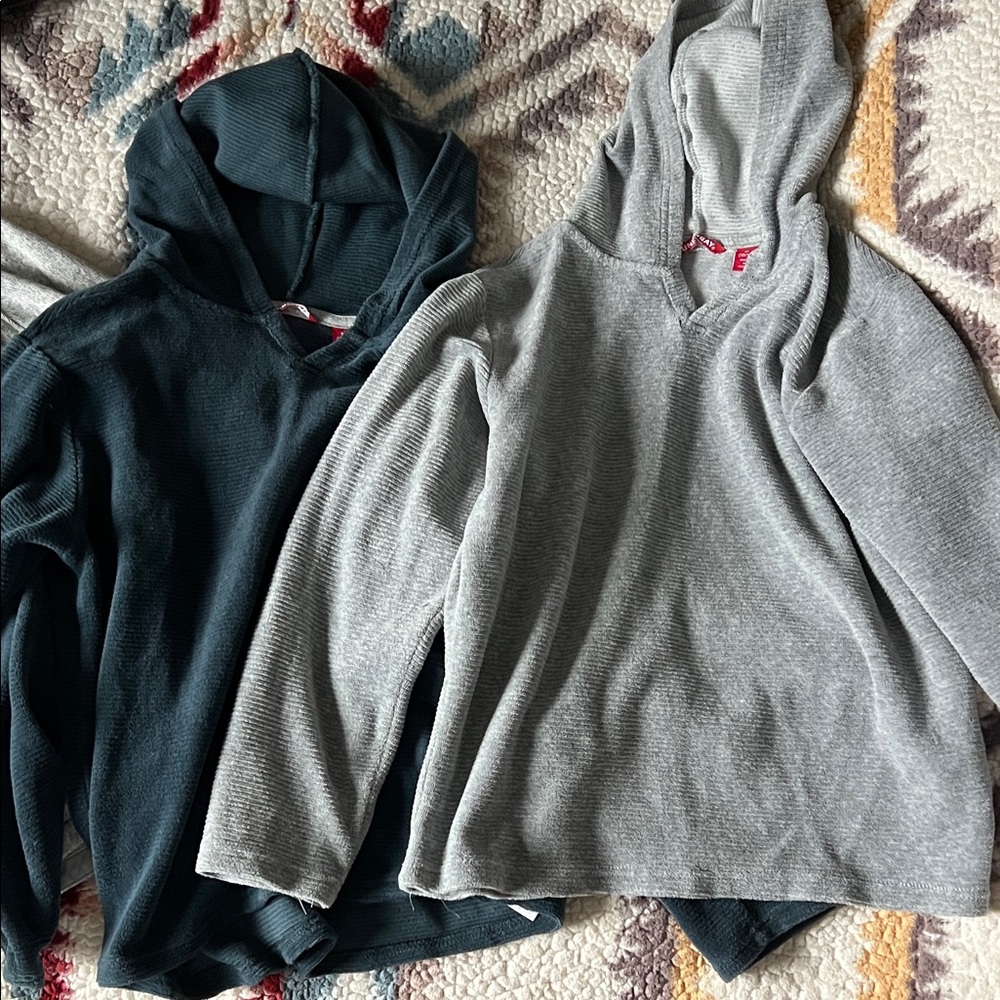 Unionbay Cozy Gray and Dark blue Hoodies + Old navy button sweater